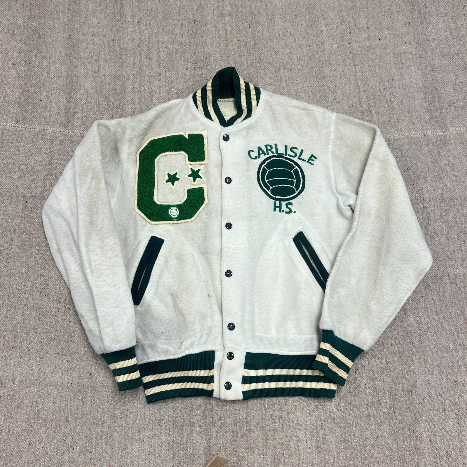 Vintage Felco Colliegate Jacket Small White 1950s New York